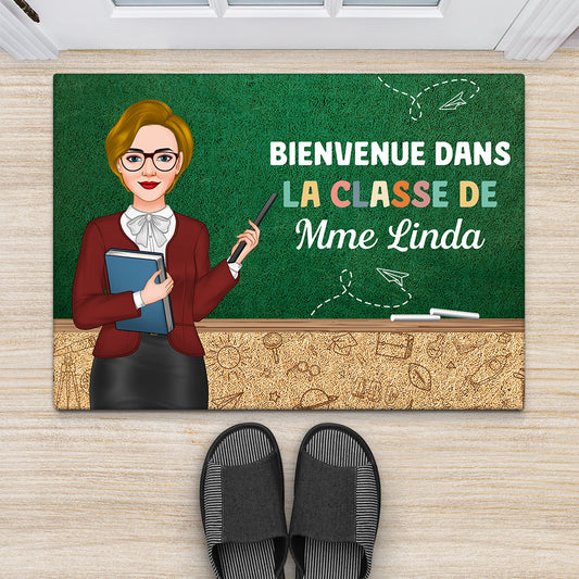 1081DFR2 Cadeau Personnalise Paillasson Classe Professeur