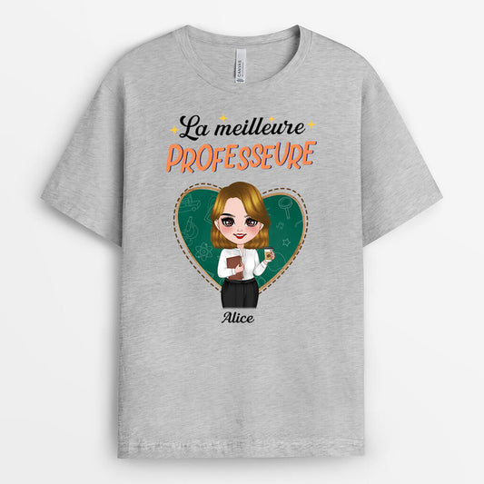 1082AFR1 Cadeau Personnalise T shirt Meilleur Professeur