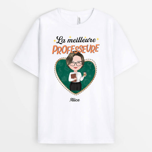 1082AFR2 Cadeau Personnalise T shirt Meilleur Professeur