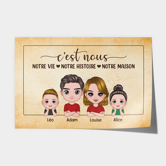 1083SFR1 Cadeau Personnalise Poster Vie Histoire Maison Famille
