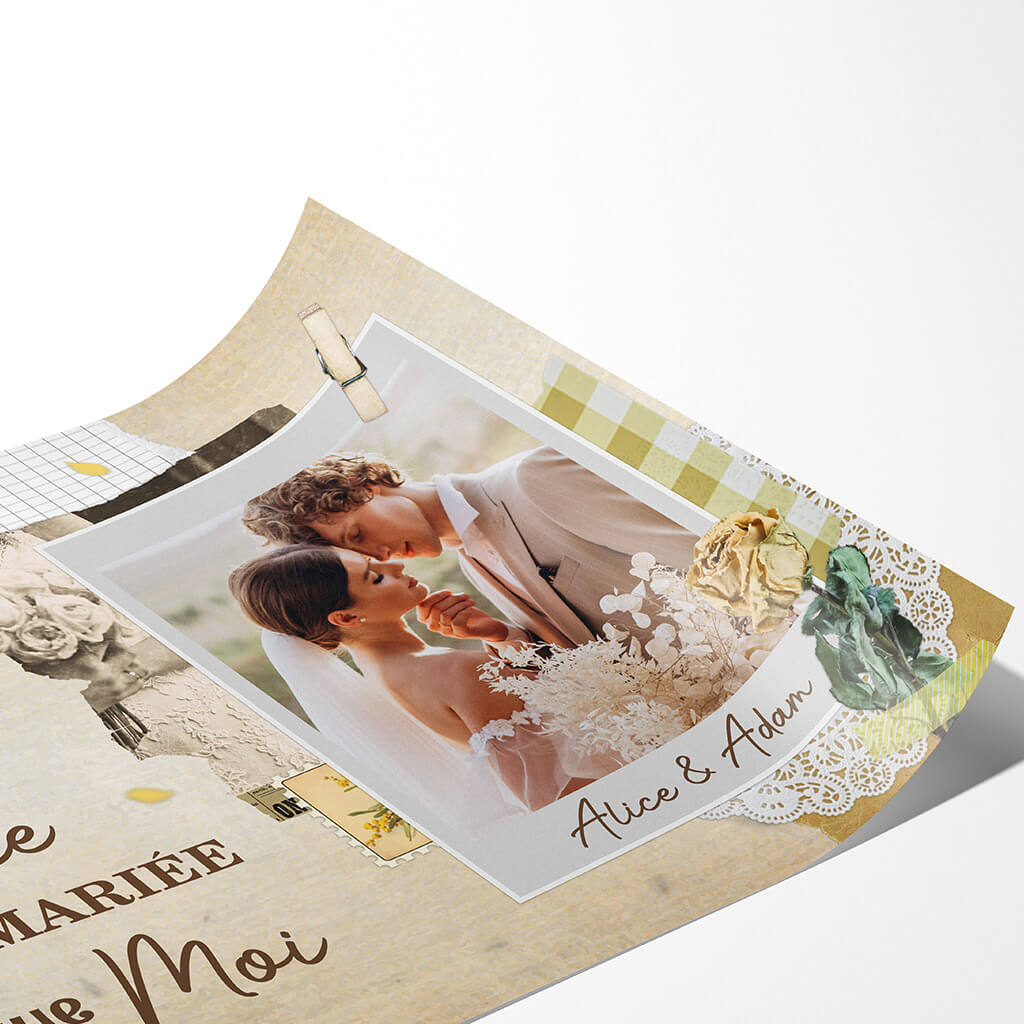 1088SFR2 Cadeau Personnalise Poster Le Monde Mariee Mariage