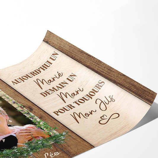 1090SFR2 Cadeau Personnalise Poster Marie Mari Fils Mariage