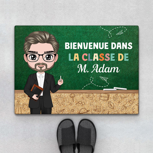 1094DFR1 Cadeau Personnalise Paillasson Bienvenue Classe Professeur