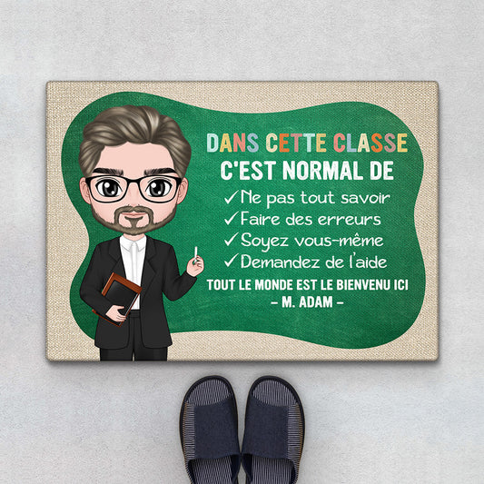 1098DFR1 Cadeau Personnalise Paillasson Normal Classe Professeur