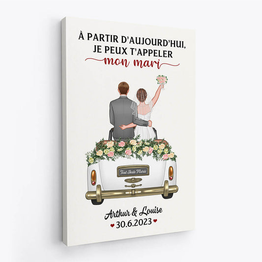 1104CFR2 Cadeau Personnalise Toile Aujourd_hui Mariage Couple Amoureux