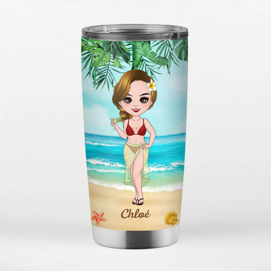 1106TFR2 Cadeau Personnalise Gobelet plage lieu Predilection Voyage