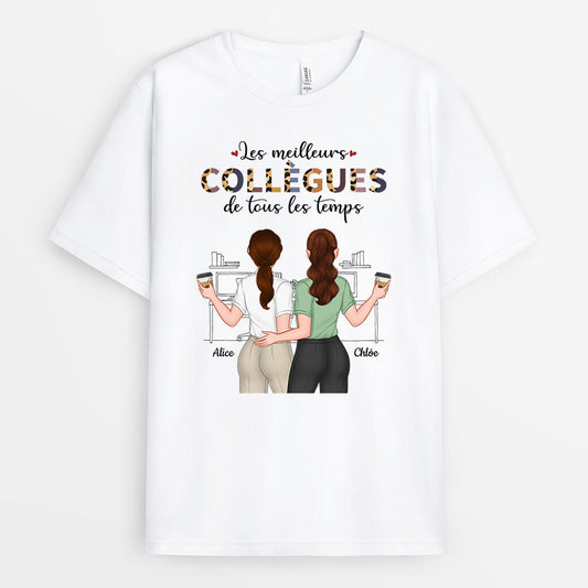 1121AFR2 Cadeau Personnalise T shirt Meilleurs Collegues Collegue