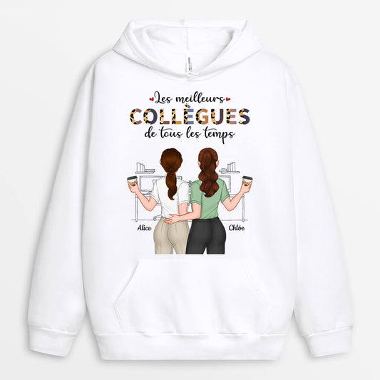 1121HFR2 Cadeau Personnalise Sweat a Capuche Meilleurs Collegues Collegue