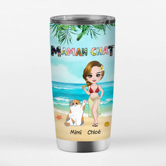 1128TFR1 Cadeau Personnalise Gobelet Maman Amoureux Des Chats