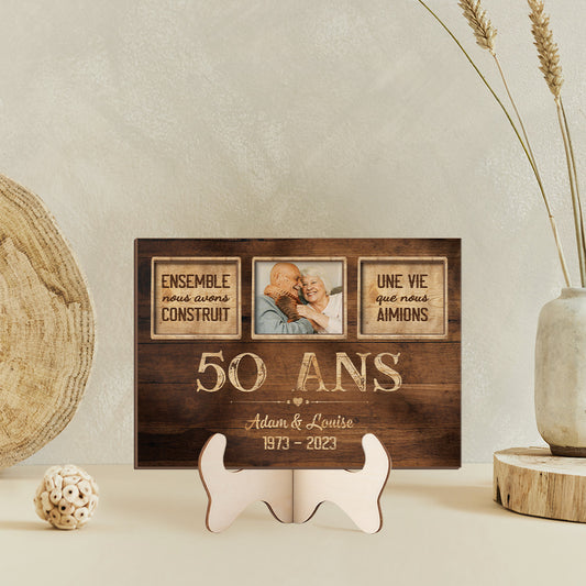 1131QFR2 plaque en bois personnalisee ensemble nous avons construit une vie que nous aimons 1131q6m5g