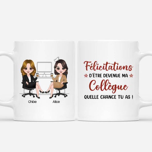 1156MFR1 Cadeau Personnalise Mug Felicitations Chance Collegues