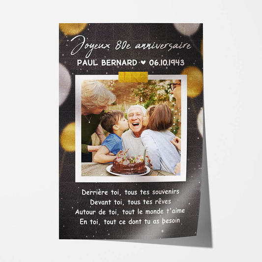 1167SFR1 Cadeau Personnalise Poster Anniversaire Grands Parents
