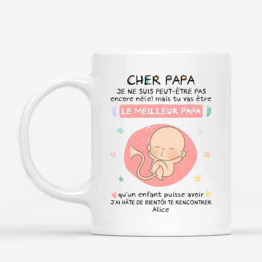 1174MFR1 Cadeau Personnalise Mug Echographie Annonce Grossesse Papa Pere