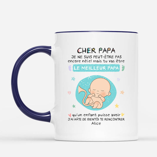 1174MFR2 Cadeau Personnalise Mug Echographie Annonce Grossesse Papa Pere