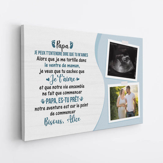 1182CFR2 Cadeau Personnalise Toile Futur Papa