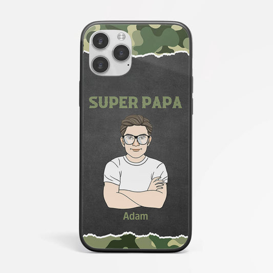 1192FR2 Cadeau Personnalise Coque Telephone Super Papa