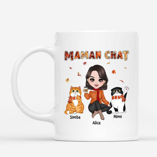 1210MFR1 Cadeau Personnalise Mug Maman Chat Automne Amoureux des animaux_bd0fb715 4ccc 4d6a 84ae 11cdf006ce7a