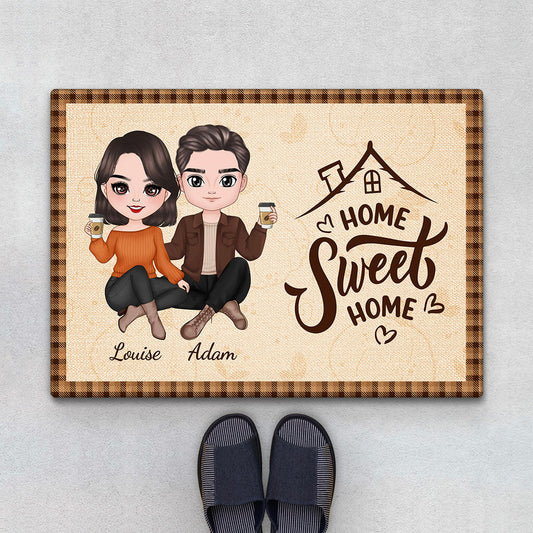 1212DFR1 Cadeau Personnalise Paillasson Sweet Home Couple Amoureux_75c8736b dc4a 4871 a2cd 4395176ad25a