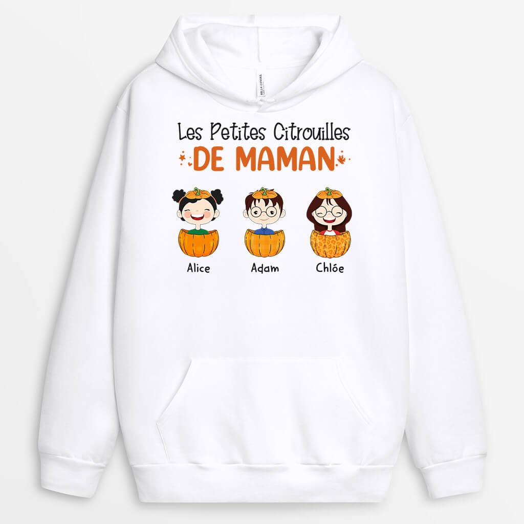 1213HFR1 Cadeau Personnalise Sweat a Capuche Citrouilles Mamie Grand mere