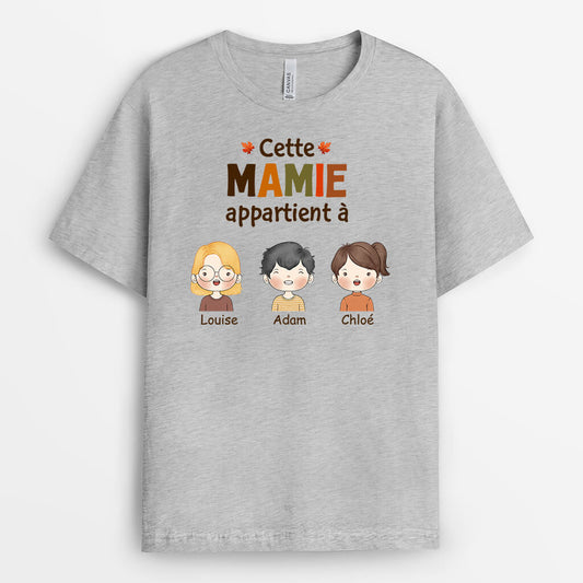 1215AFR2 Cadeau Personnalise T shirt Appartient Mamie Maman