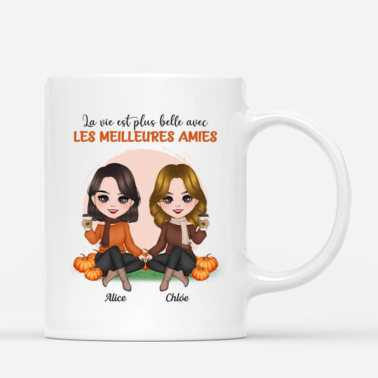 1218MFR1 Cadeau Personnalise Mug Vie Meilleurs Amis Meilleures Amies