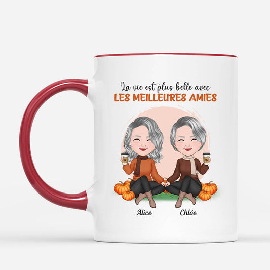 1218MFR2 Cadeau Personnalise Mug Vie Meilleurs Amis Meilleures Amies