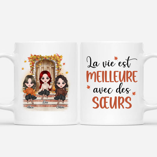 1223MFR1 Cadeau Personnalise Mug Vie Soeur