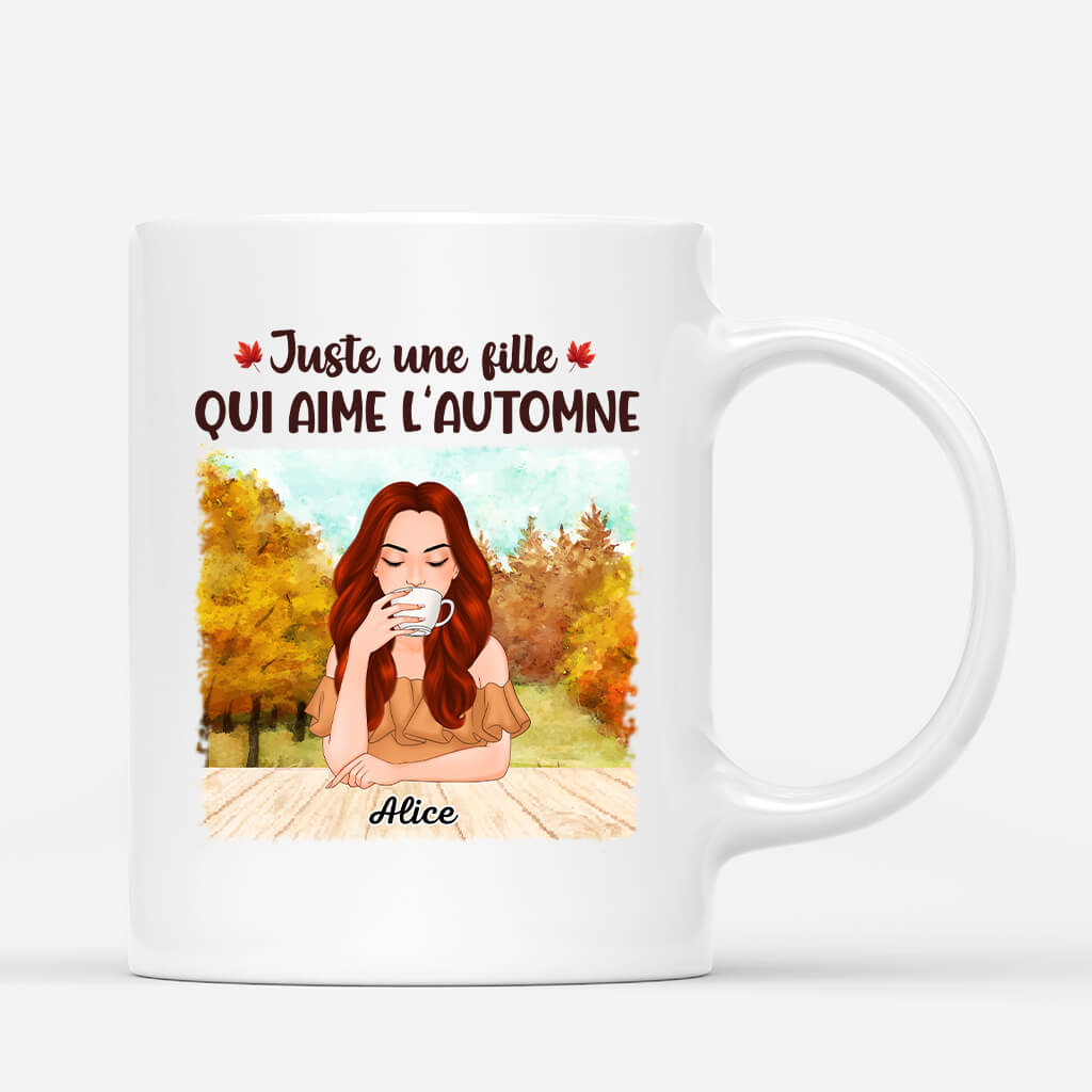Mug Juste Une Fille/Femme Qui Aime L'automne Personnalisé - Cadeau