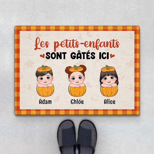 1226DFR1 Cadeau Personnalise Paillasson Petits Enfants Gates Grands parents