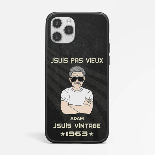 1229FFR1 coque de telephone je ne suis pas vieux je suis vintage 60eme anniversaire personnalisee
