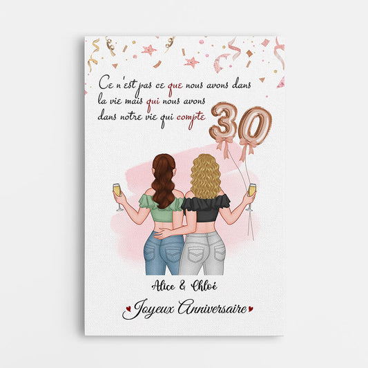 1240CFR1 toile cest qui nous avons dans la vie qui compte anniversaire de 30 ans personnalisee_42ffcd16 d2ba 400e 90b0 f2622aefd6c0