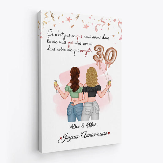 1240CFR2 toile cest qui nous avons dans la vie qui compte anniversaire de 30 ans personnalisee