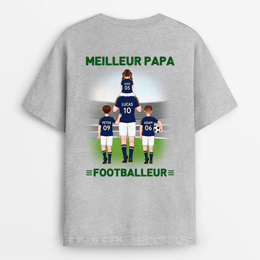 1256hfr2 t shirt le meilleur papa footballeur de tous les temps personnalise
