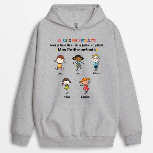 1257HFR1 sweat a capuche je suis en retraite personnalise