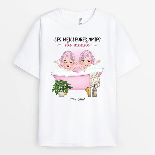 1282AFR1 t shirt les meilleures amies du monde personnalise