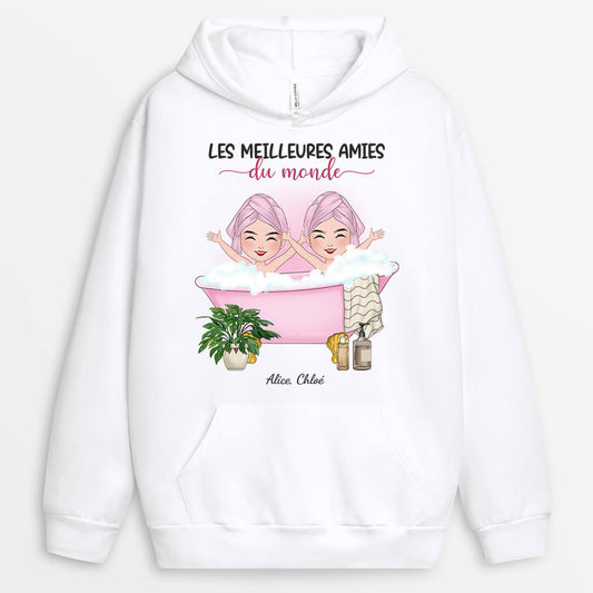 1282HFR1 sweat a capuche les meilleures amies du monde personnalise