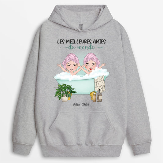 1282HFR2 sweat a capuche les meilleures amies du monde personnalise