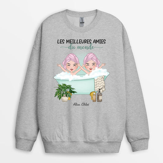 1282WFR2 sweatshirt les meilleures amies du monde personnalise