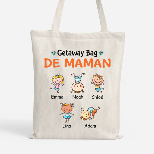 1296BFR1 tote bag getaway bag de maman personnalise
