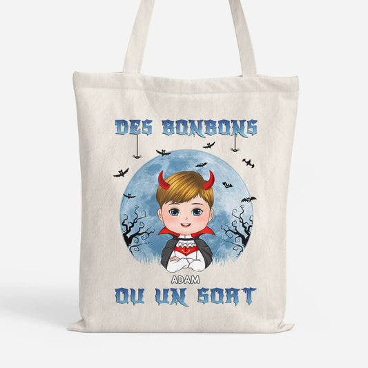 1307BFR1 tote bag des bonbons ou un sort personnalise