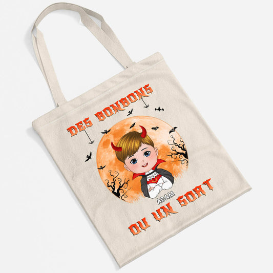 1307BFR2 tote bag des bonbons ou un sort personnalise