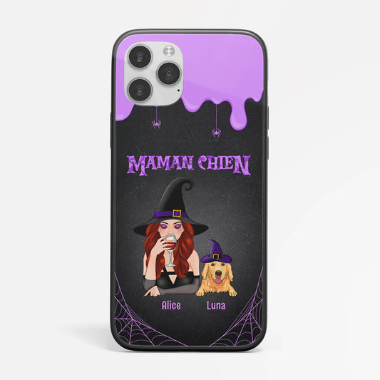 1313FFR2 coque de telephone iphone 11 maman chien halloween personnalisee