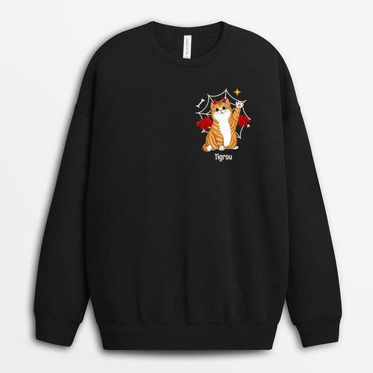 1347WFR1 sweatshirt chats demoniaques et toiles daraignees personnalise