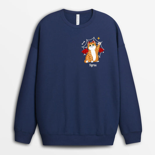 1347WFR2 sweatshirt chats demoniaques et toiles daraignees personnalise