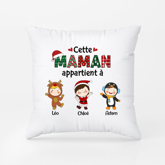 1366PFR2 coussin cette mamie appartient a version noel personnalise