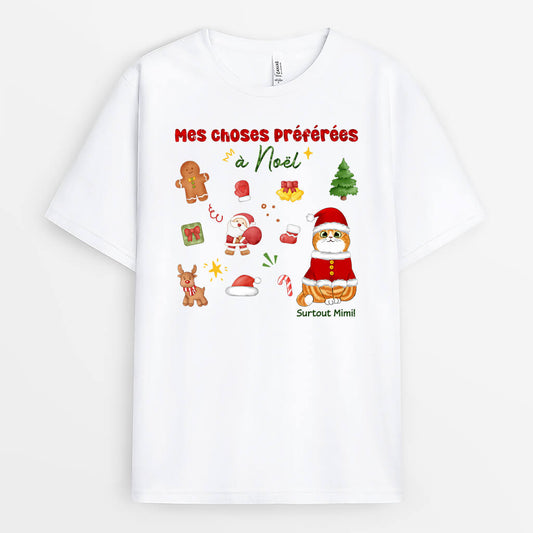 1376AFR1 t shirt mes choses preferees a noel surtout mimi personnalise
