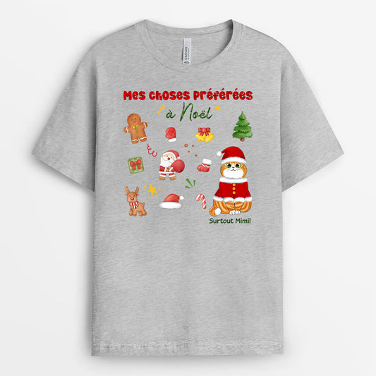 1376AFR2 t shirt mes choses preferees a noel surtout mimi personnalise