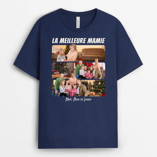 1395AFR2 t shirt meilleur papa de tous les temps version noel avec photo personnalise