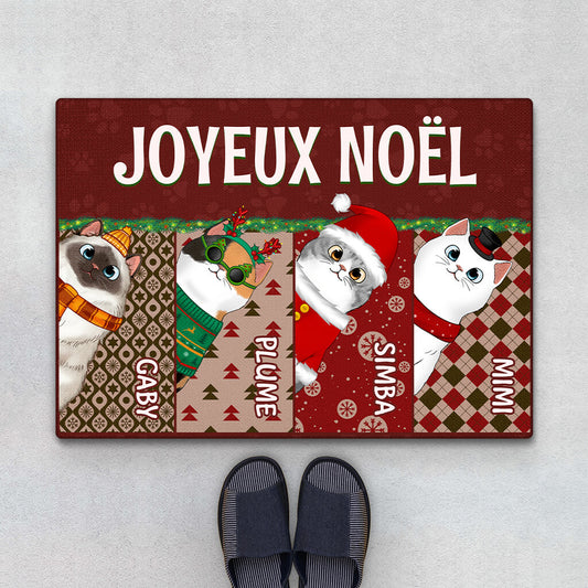 1401DFR1 paillasson joyeux miaou noel personnalise