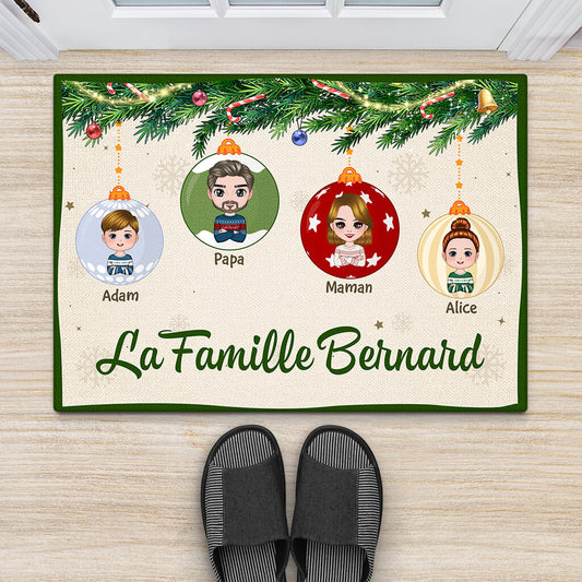 1418DFR2 paillasson famille noel personnalise